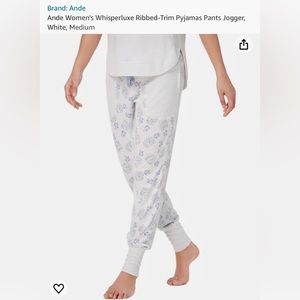 Ande Womens Large Whisperluxe Ribbed Trim Pajamas Pants Joggers Lounge Pineapple